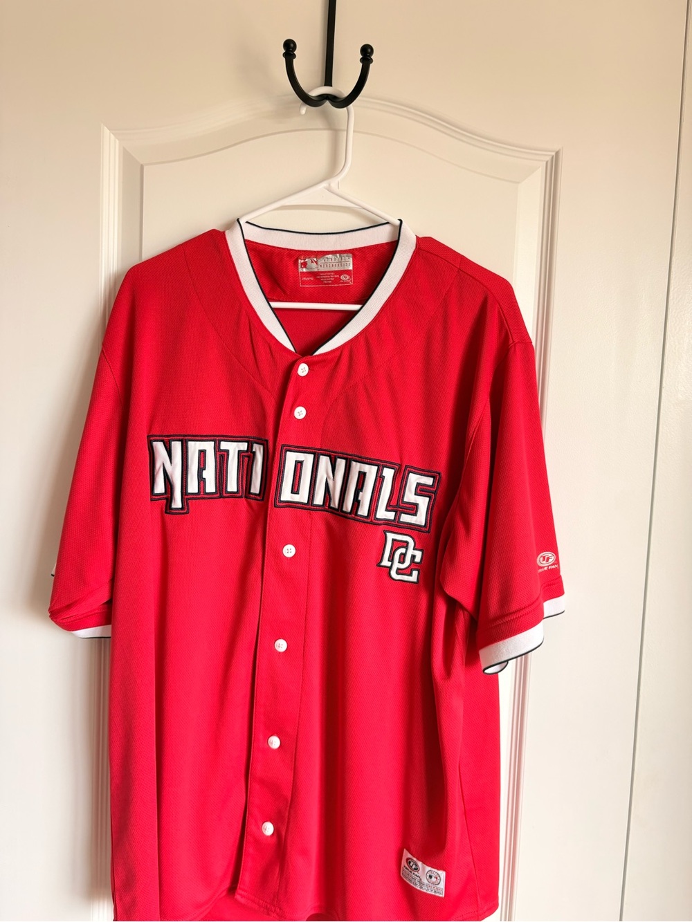 Red Nationals Baseball Jersey by True Fan
